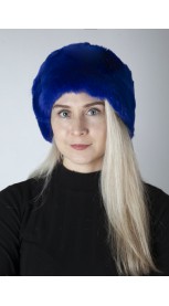 Mėlyno Rex triušio kailio kepurė